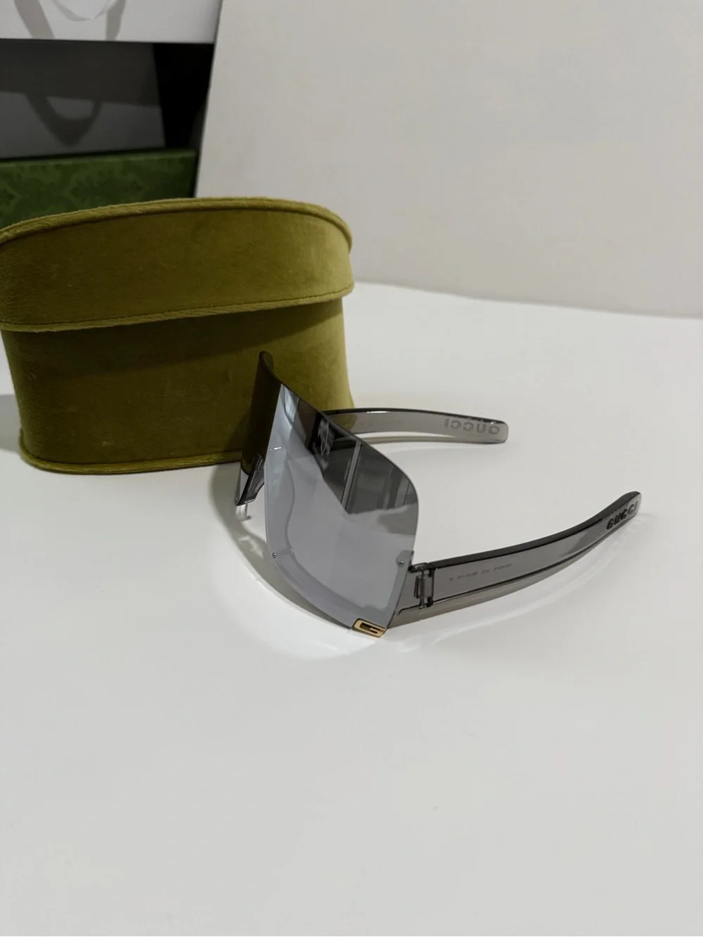 Gucci Shield Sunglasses- Silver